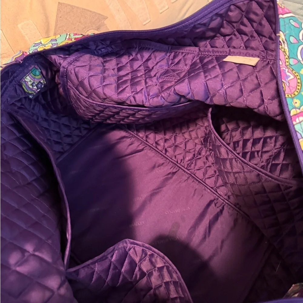 Vera Bradley Quilted Purple Paisley duffel -Heather pattern - Picture 6 of 6